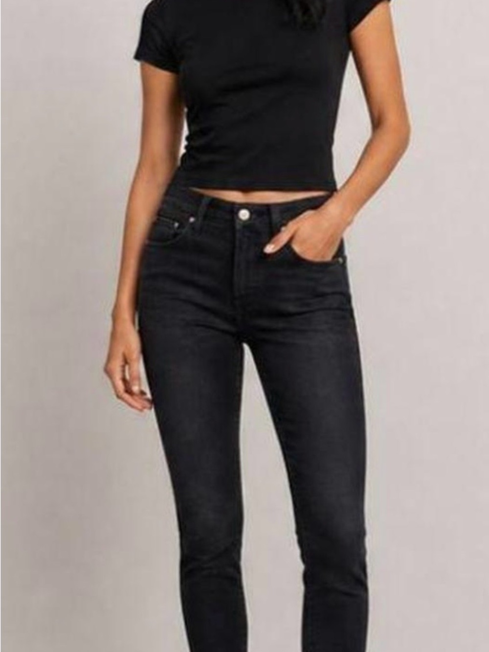 Frame Denim Le High skinny crop High-Rise Black jeans